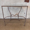 Vintage Salterini Wrought Iron Glass Top Console Side Table #2