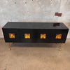 Jonathan Adler Crawford Black Lacquered Brass Tall Cabinet