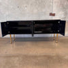 Jonathan Adler Crawford Black Lacquered Brass Tall Cabinet