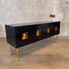 Jonathan Adler Crawford Black Lacquered Brass Tall Cabinet