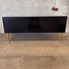 Jonathan Adler Crawford Black Lacquered Brass Tall Cabinet