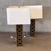 Pair of Jonathan Adler Parker Black & Gold Accent Lamps