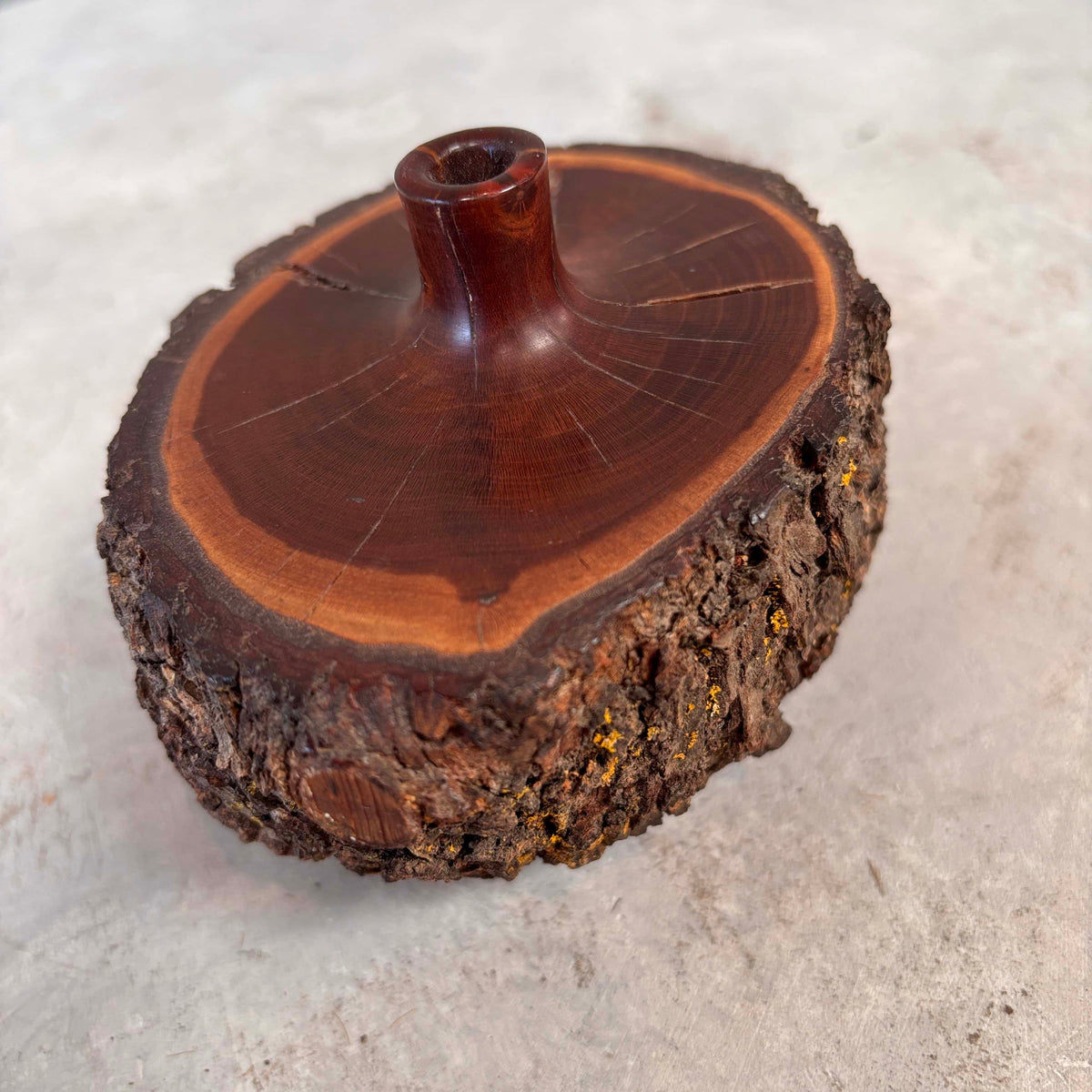 Vintage Turned Wood Weed Pot