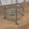 Mid Century Modern Round Chrome & Glass Bar Cart