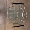 Mid Century Modern Round Chrome & Glass Bar Cart
