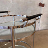 Mid Century Modern Round Chrome & Glass Bar Cart