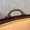 Antique Leather Upholstered Library Chair w/ Handle
