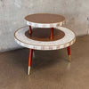 Vintage 1960s Two Tier Mosaic Tile Round Side / Coffee Table