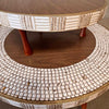 Vintage 1960s Two Tier Mosaic Tile Round Side / Coffee Table