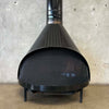 Vintage Mid Century Modern Black Porcelain Enamel Finish Preway Fireplace