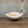 Vintage Cream Leather Gaviota Lounge Chair By Ricardo Fasanello, 1970s