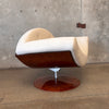 Vintage Cream Leather Gaviota Lounge Chair By Ricardo Fasanello, 1970s