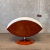 Vintage Cream Leather Gaviota Lounge Chair By Ricardo Fasanello, 1970s