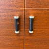 Walnut Credenza With Leather & Spun Aluminum Pulls By Glenn of California