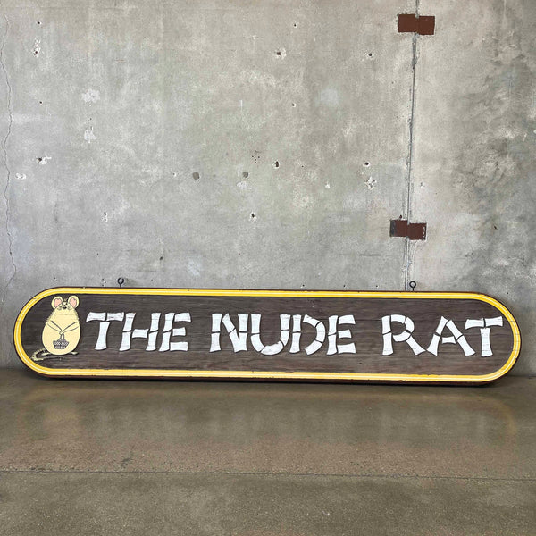 1970's Nude Rat Wood Sign