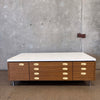 Mid Century Modern Double Sided 14 Drawer 2 Cabinet Coffee Table