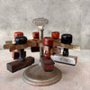 Vintage Archilles Rubberstamp Carousel 6 Stamp Holder w/ Stamps