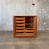 Bernhard Pedersen Teak Tambour Door Cabinet, Denmark