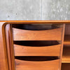 Bernhard Pedersen Teak Tambour Door Cabinet, Denmark