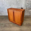 Bernhard Pedersen Teak Tambour Door Cabinet, Denmark