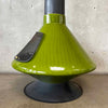 Vintage Mid Century Modern Green Glaze Ceramic Aztec Fireplace
