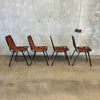 Set of Four Charlotte Perriand Chairs For Les Acres In Steel & Leather