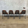 Set of Four Charlotte Perriand Chairs For Les Acres In Steel & Leather