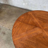 Mid Century Modern Brass & Walnut Inlay Round Dining Table