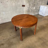 Mid Century Modern Brass & Walnut Inlay Round Dining Table