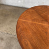 Mid Century Modern Brass & Walnut Inlay Round Dining Table