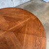 Mid Century Modern Brass & Walnut Inlay Round Dining Table