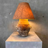 Archaic Water Jar Vintage Stoneware Lamp with Original Shade