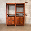 1960's Spanish 2 Bay Wall Cabinet in Solid Pine