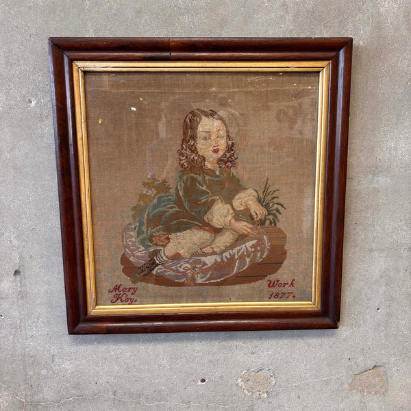 Antique Needlepoint Panel