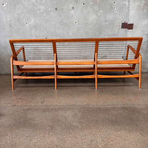 Vintage Danish Modern Style Solid Oak Sofa