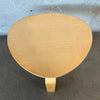 Mid Century Modern Guitar Pick Light Wood End Table With Four Bentwood Legs