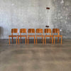 Set of Six Orange & Walnut Jean Prouve Style Chairs - Standard Chairs