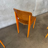 Set of Six Orange & Walnut Jean Prouve Style Chairs - Standard Chairs