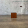 Mid Century Modern Walnut Cube Side Table / Pedestal