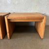 Pair of Vintage Mid Century Modern Solid Oak Side Tables