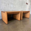 Pair of Vintage Mid Century Modern Solid Oak Side Tables