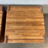 Pair of Vintage Mid Century Modern Solid Oak Side Tables