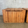 Pair of Vintage Mid Century Modern Solid Oak Side Tables