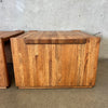 Pair of Vintage Mid Century Modern Solid Oak Side Tables
