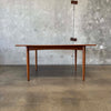 Mid Century Danish Modern Teak & Ashwood Dining Table With Two Leaves C. 1965
