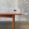 Mid Century Danish Modern Teak & Ashwood Dining Table With Two Leaves C. 1965