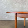 Mid Century Danish Modern Teak & Ashwood Dining Table With Two Leaves C. 1965
