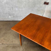 Mid Century Danish Modern Teak & Ashwood Dining Table With Two Leaves C. 1965