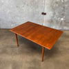 Mid Century Danish Modern Teak & Ashwood Dining Table With Two Leaves C. 1965