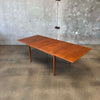 Mid Century Danish Modern Teak & Ashwood Dining Table With Two Leaves C. 1965